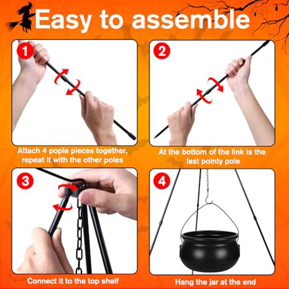 

Halloween Witch Cauldron with Green Light Eyeballs for Outdoor Garden Lawn or Patio Decoration 30 7 Inch Tall Tripod 25cm