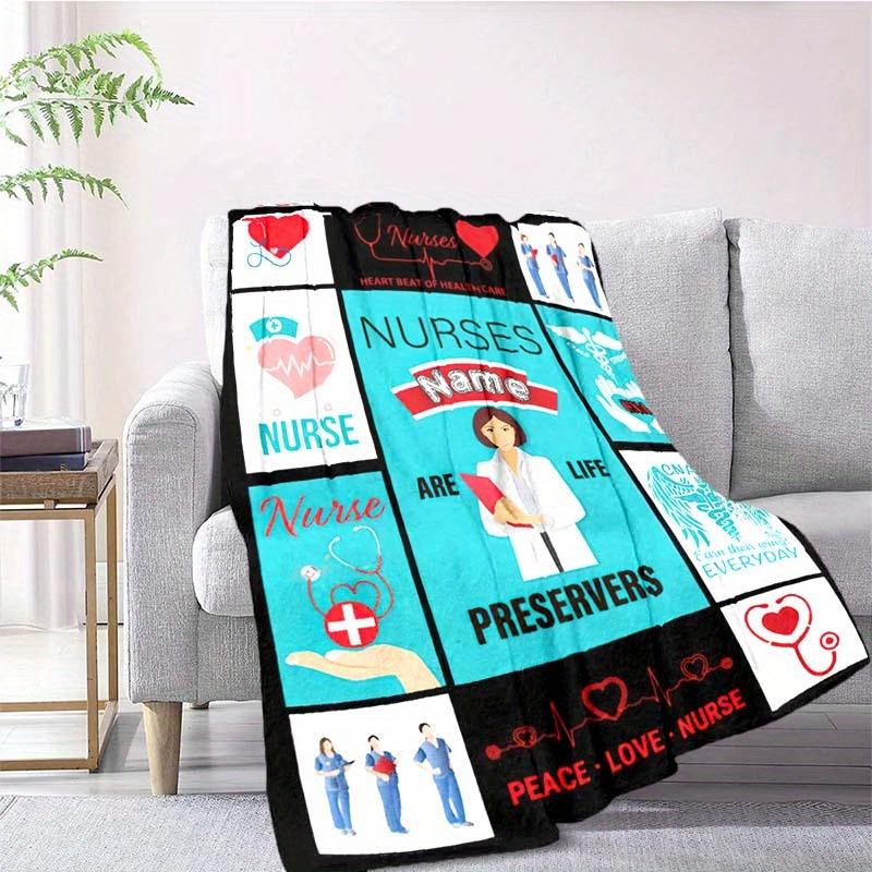 Blue Nurse Customize Your Name Blanket Warm Comfortable And Soft Blankets Are Suitable For Home Lunch Break Blanket Office Sofa Sofa Gift To Relatives