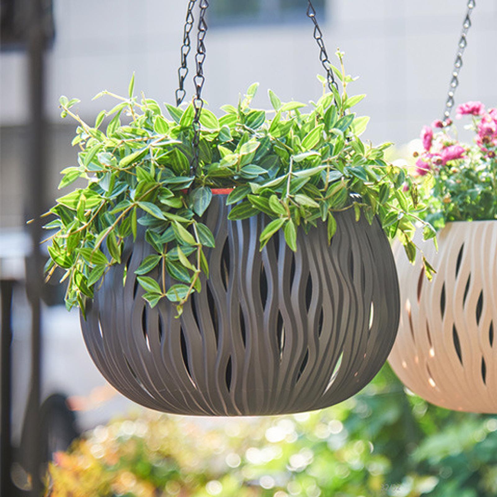 

Подвесное кашпо из имитации ротанга Прочный Декоративный Минималистичный Цветочный горшок Подвесная корзина для гостиной Патио Террасы Type 1