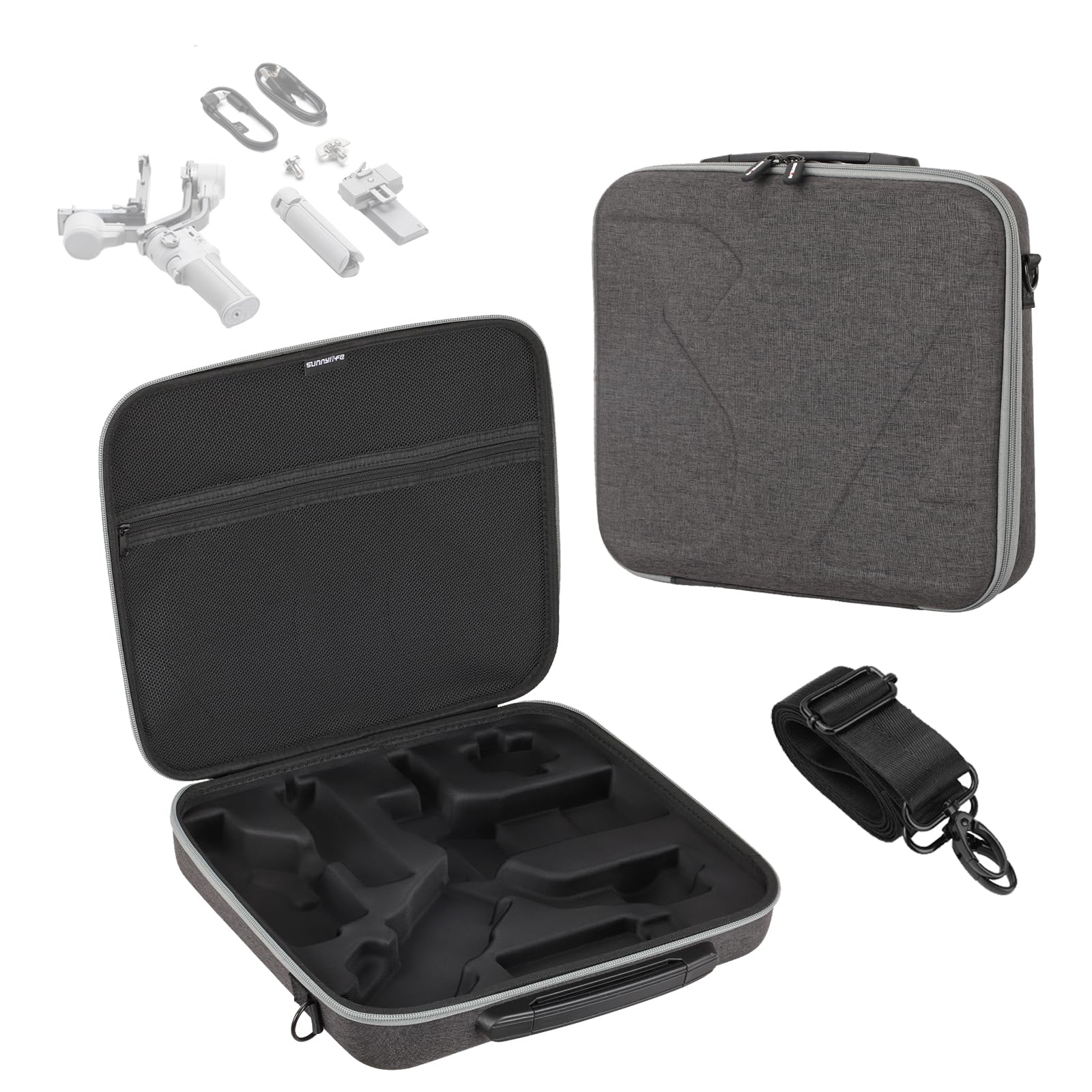 

Кейс DJI RS4 Mini Портативна дорожня сумка Жорсткий кейс для стабілізатора вміщує головку, штатив, швидкознімну пластину, ручку-адаптер для ручного тримання тощо. Великий