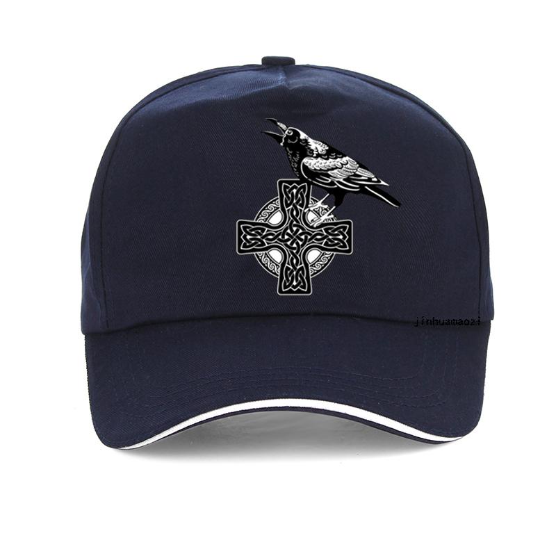 Viking Ragnar'S Raven Print Baseball Cap Fashion Brand Summer Hip Hop Cap Men Raven Viking Rune Hats Adjustable Snapback Bone