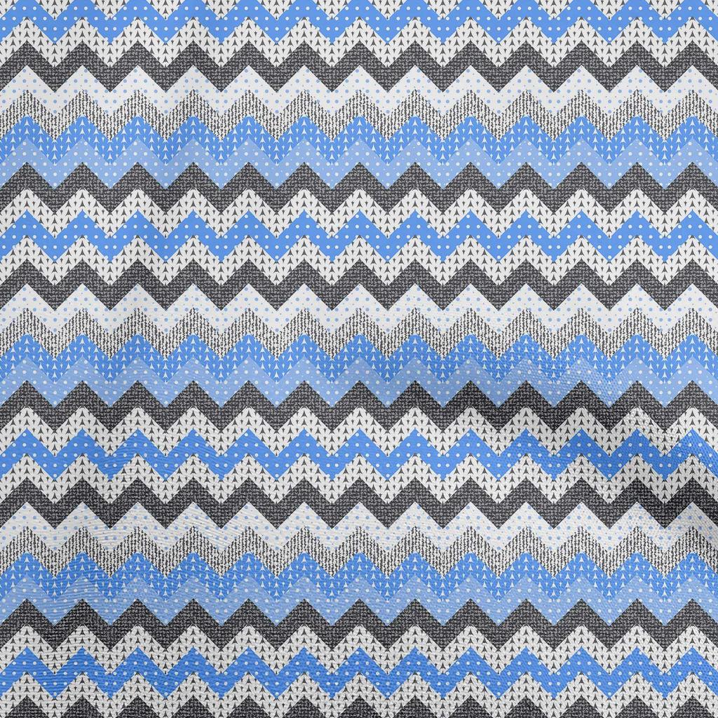 oneOone Cotton Flex Light Blue Fabric Chevron Craft Projects Decor Fabric Printed By The Yard 40 Inch