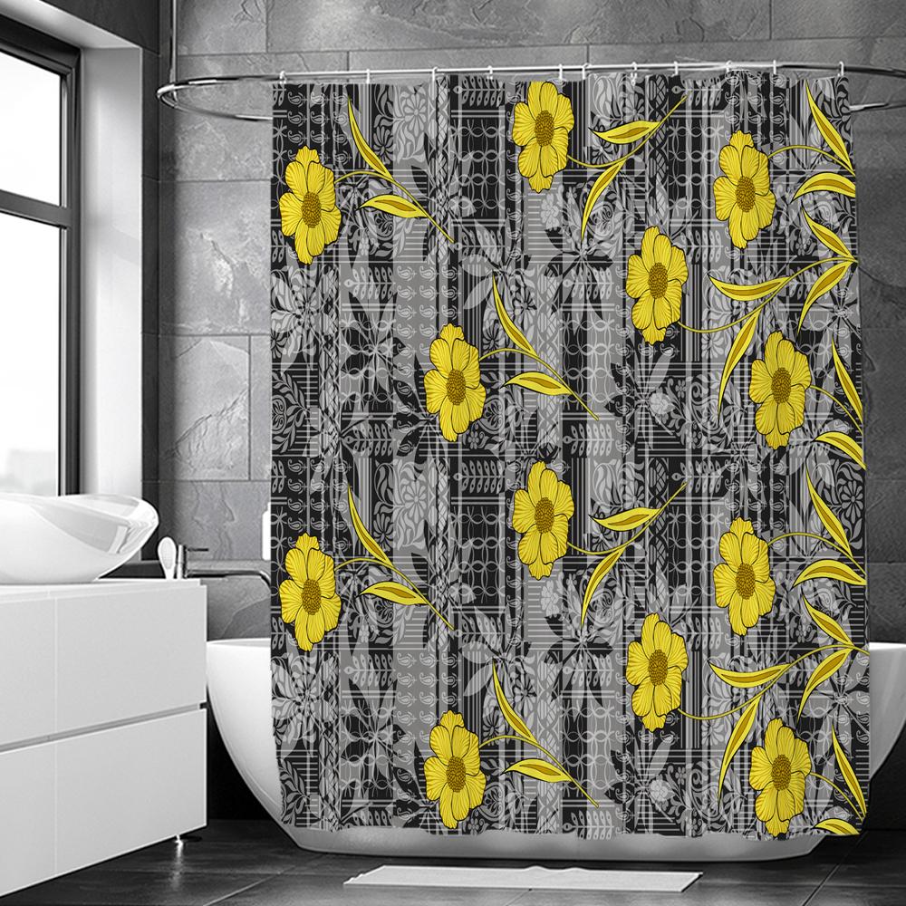 Beautiful Colorful Sunflower Flower Printed Shower Curtains Frabic Waterproof Polyester Decor Bath Curtain With Hooks 240x180cm