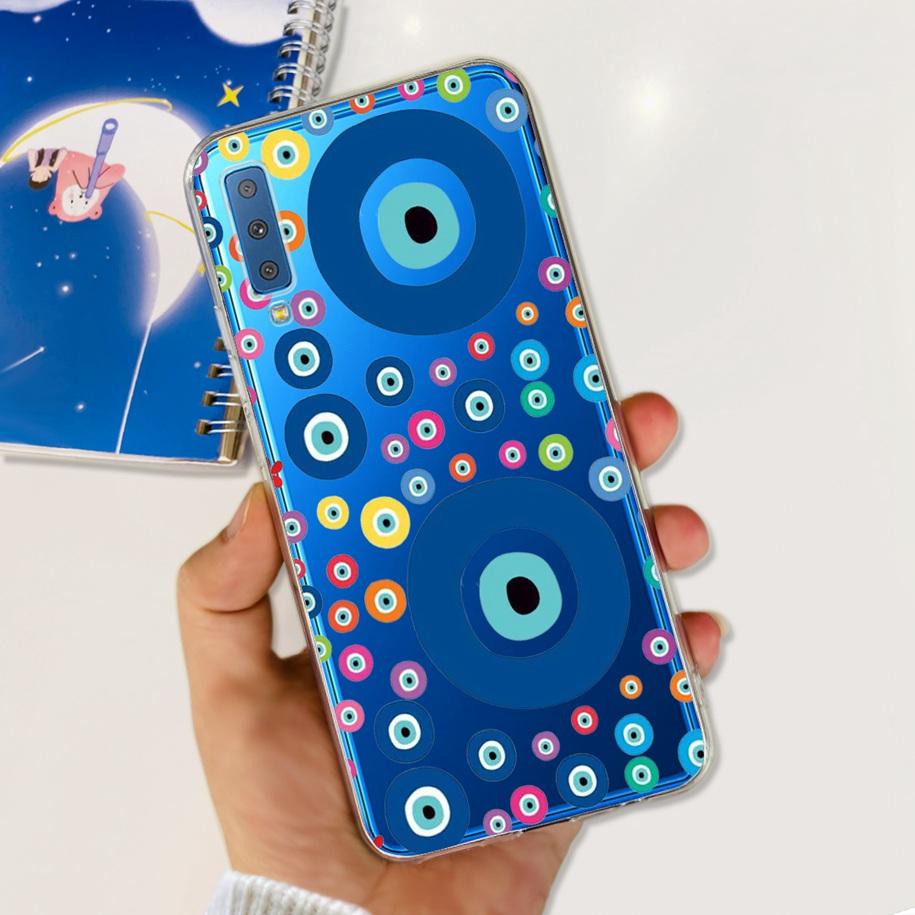 For Cover Samsung Galaxy A7 2018 Case New Fashion Flower Bumper Soft Silicone Phone Case For Samsung A7 2018 A750 SM-A750F Coque