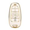 7 Buttons Car Key Fob Cover PU Full Coverage Protective Portable Car Key Cover Protector for Sonata     2022 To 2024