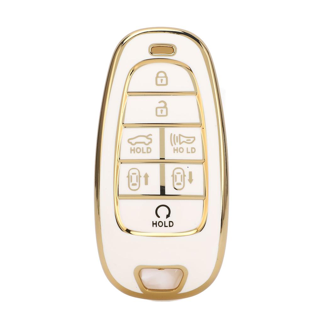 7 Buttons Car Key Fob Cover PU Full Coverage Protective Portable Car Key Cover Protector for Sonata     2022 To 2024