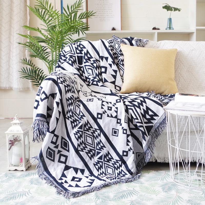 Double Side Boho Plaid Decorative Blankets For Bed Sofa Cover Camping Picnic Blanket Mat Tapestry Chair Couch Slipcover Blanket