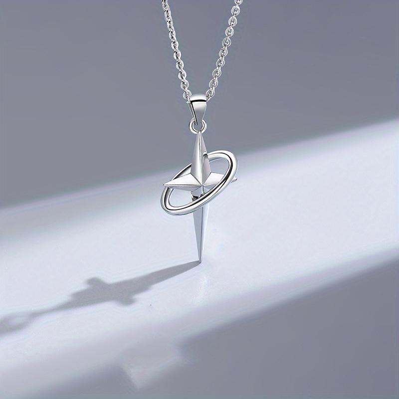 1pc Star Cross Necklace Men s Trend, Simple And Elegant Pendant Gifts For Men without artificial rhinestone