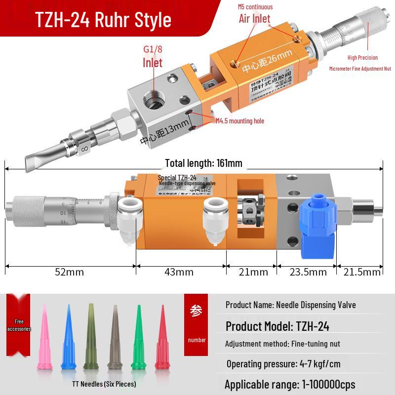 Pneumatic Dispensing Machine for UV Glue and Silicone with Pin-Type Valve and Back-Suction Spray Gun