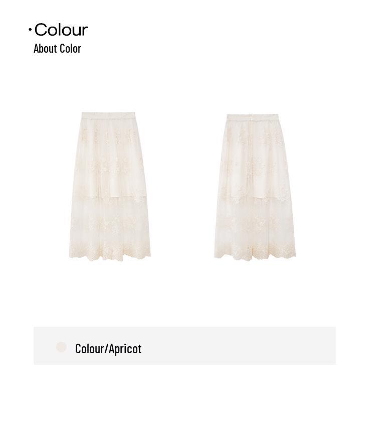 Interpret Beauty Summer 2025 French Lace A-line Midi Skirt S5185