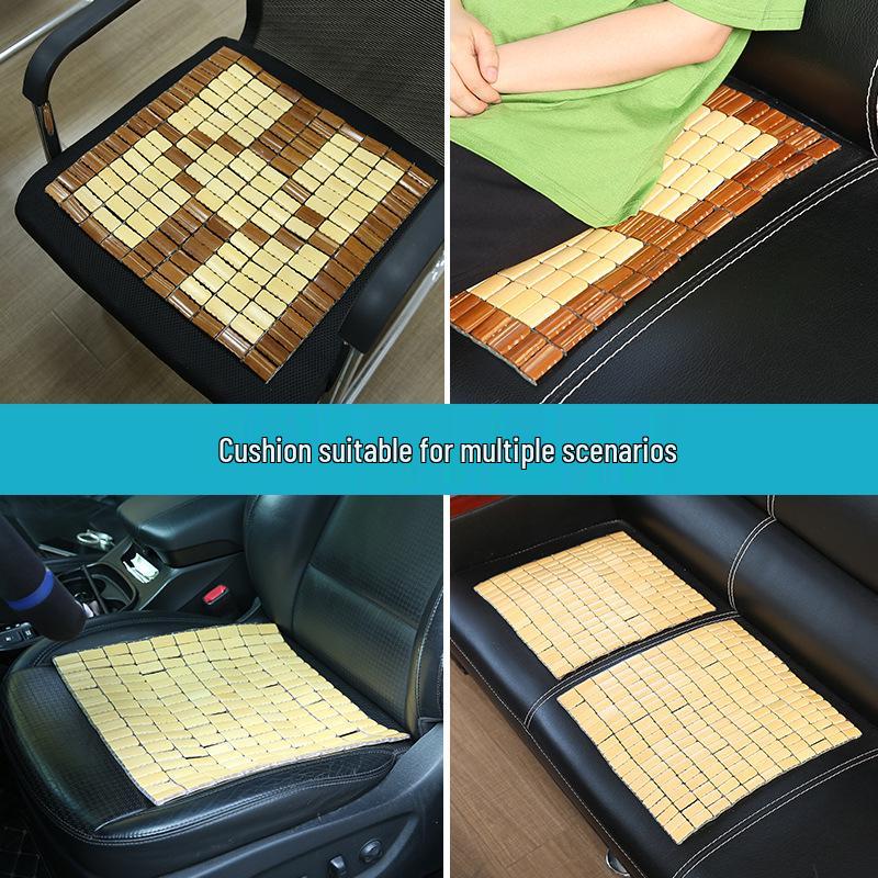 Bamboo Summer Mahjong Seat Cushion - Breathable Cool Mat for Office Chair, Stool, Car, or Home