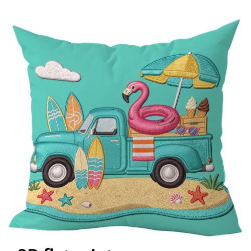 1/4pcs Summer Themed 2D Flat Print Pillow Covers Sofa Bed Cushion Cover Home Bedroom Decoration, 2D Flat Printing