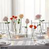 12/18pcs Transparent Cylindrical Plastic Vases Home Decor Flower-Wrapping Vases for Tabletop Decoration and Flower Cultivation