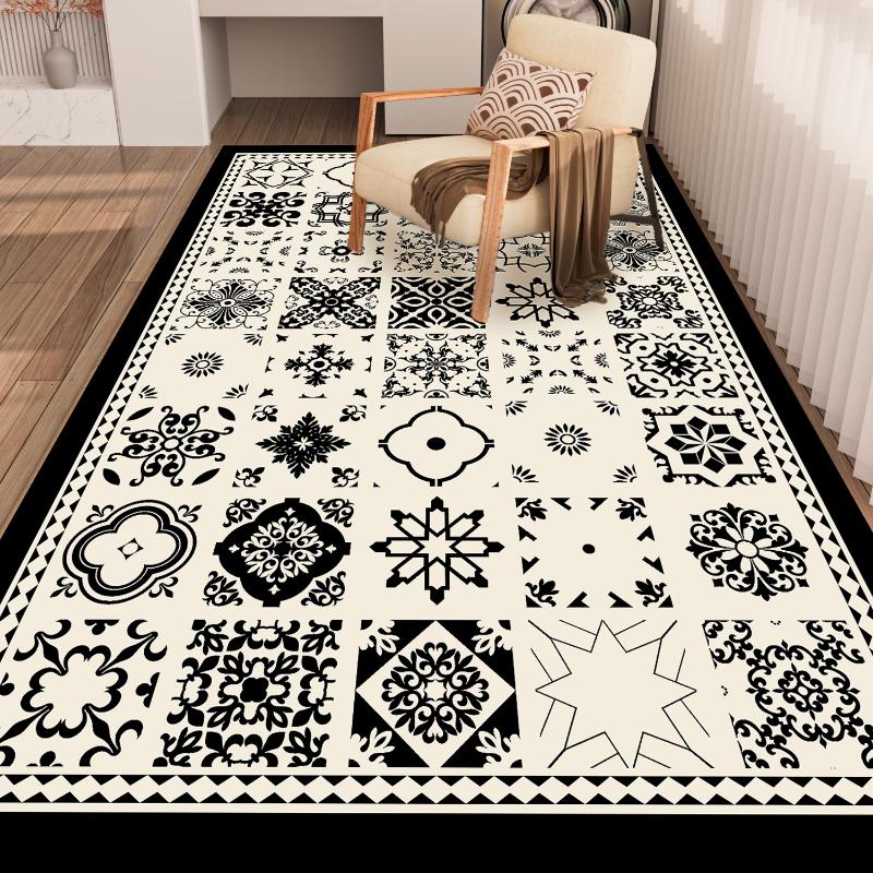 PVC Leather Mats Stain-resistant Oi Proof Kitchen Floor Mat  Wear-resistant Washable Rug Home Decoration Balcony Area Carpet