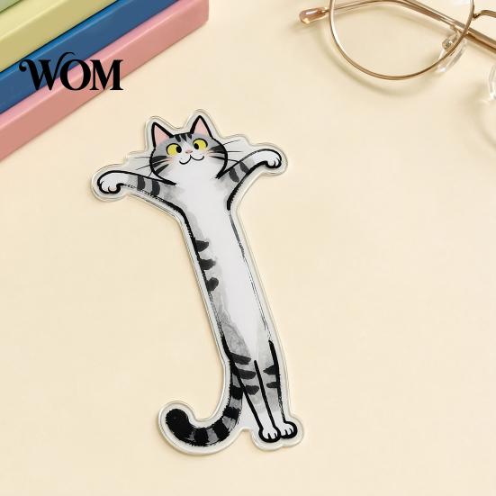 Cat Design Bookmark 5Pcs Acrylic Long Bookmark, Book Mark for Reading Women & Cartoon Men, Decorative Kitten Page Marker, Gifts Readers Lovers