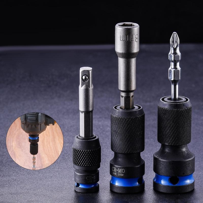 1/2" Square Drive to 1/4" Hexagonal Sockets Adapter Secure Grip Four Flutes Design AntiCorrosion For Professional DIY Projects