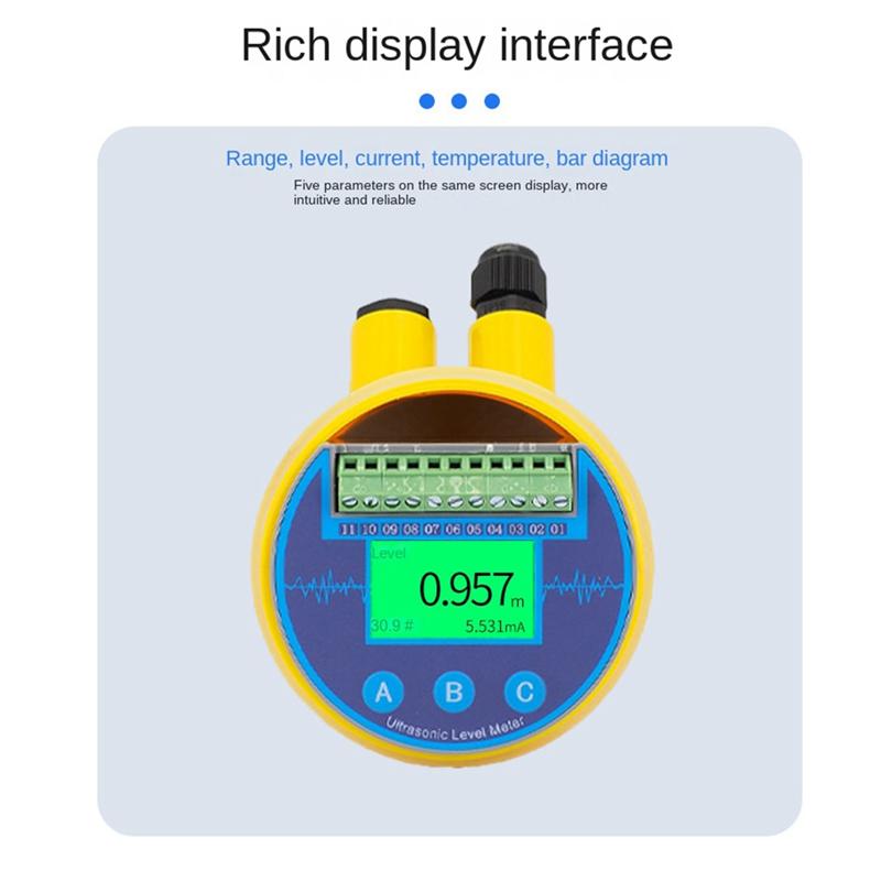 A25F-Ultrasonic Level Sensor Transmitter 4-20Ma Integrated Ultrasonic Water Level Meter Olive Oil Rs485 Relay
