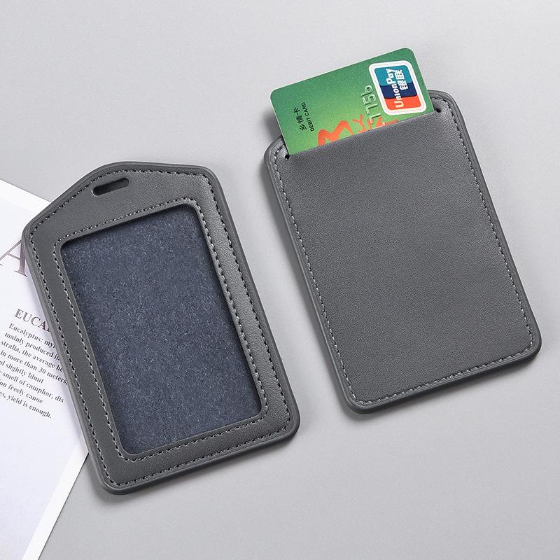 Genuine Leather ID Badge Holder for Work