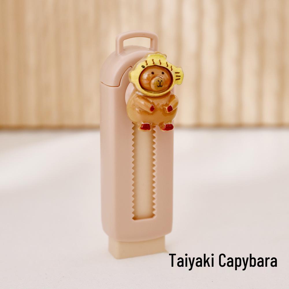 

Cartoon Capybara Push-Pull Eraser: Cute, Low-Dust, Clean Eraser for Students Single OPP Bag