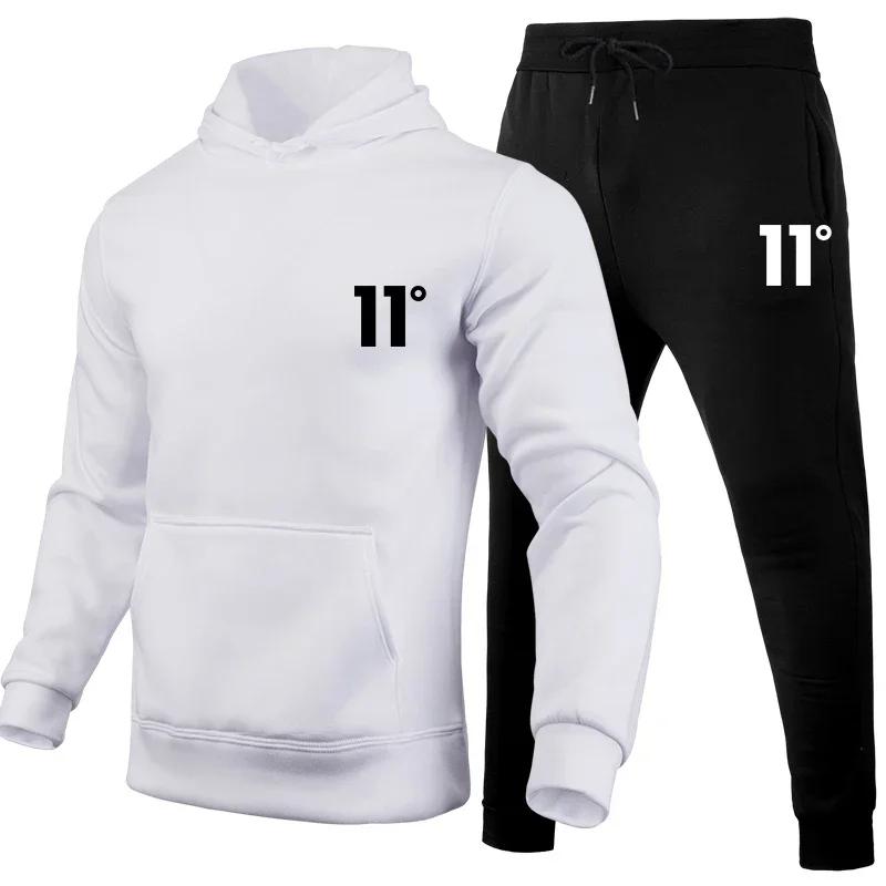Simple Fashion Outdoors Men's Tracksuit Sports Daily Jogging Hot Sale Men Hooded Single Piece Sportswear and Sweatpant Man Suit