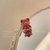 New Bowknot Bear Three-dimensional Ring Autumn and Winter Cute Girl Heart Flocking Ring Curry Blue Pink Velvet Bear
