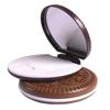 Chocolate Folding Travel Comb & Mirror Set for Women's Handbags