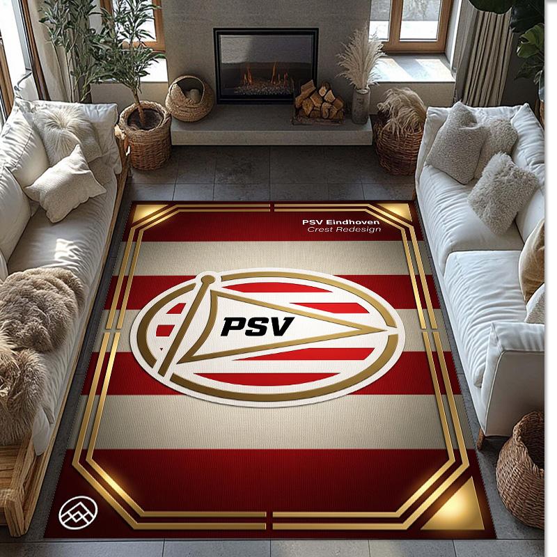 PSV Eindhoven FC Soccer Football Pattern Soft Area Rug Non Slip Indoor Floor Carpet Sports Decor Mat for Bedroom