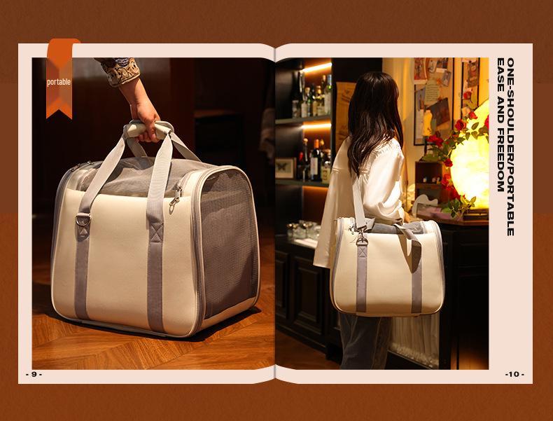 Breathable Portable Cat Carrier Handbag – Comfortable Travel Shoulder Bag for Cats