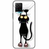 Für vivo Y33s Hülle Y 33s Silikon Weich Bemalt Katze Schwarze Hüllen für Vivo V2109 Y33S Rückseite TPU Hülle für VIVOY33s Cartoon