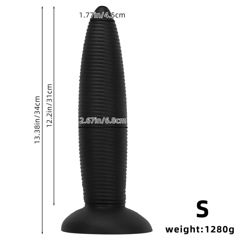 Silicone Pointed  Oversized  Ultra Long 8cm Thread  Giant Penis Anal Plug Boxing Supplies Oversized  Ultra Thick Male