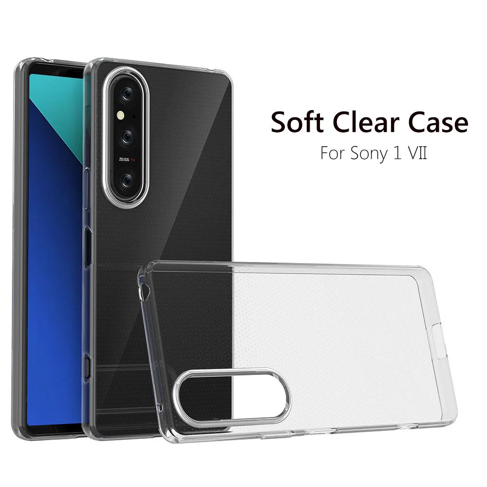 Simple Slim Soft TPU Clear Transparent Phone Case On For Sony Xperia 1 VII 1VII G Cover Fundas Capa