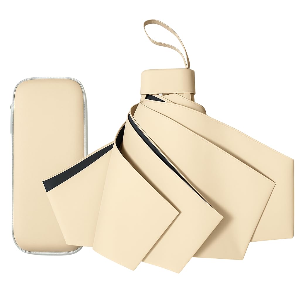 

2025 Новейшая модель Складной Легкий с Капсулой Тепловой удар Кожа Дизайн Гарантия Солнцезащитный зонт, UPF50+, (210г), Размером со смартфон, Чехол, Унисекс,