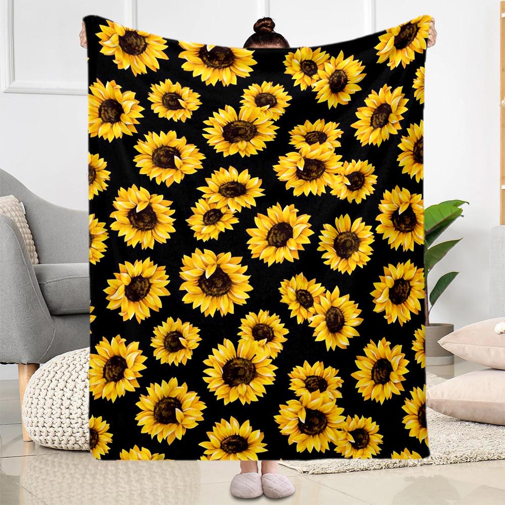Sunflower Blanket Soft & Cozy Suitable for Bedding Livingroom Seaside Four Seasons Universal Stylish Decor Gifts For Family Or Friends