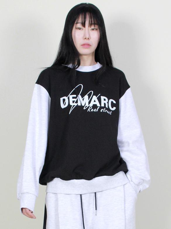 Deumakeu Logo Graphic Color Mix Sweatshirt Black