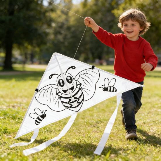 DIY Leerer Mal-Drachen für Kinder Erwachsene Tragbar Dekorieren Bemalen Weißer Drachen mit Schnur für Schulprojekte Partys