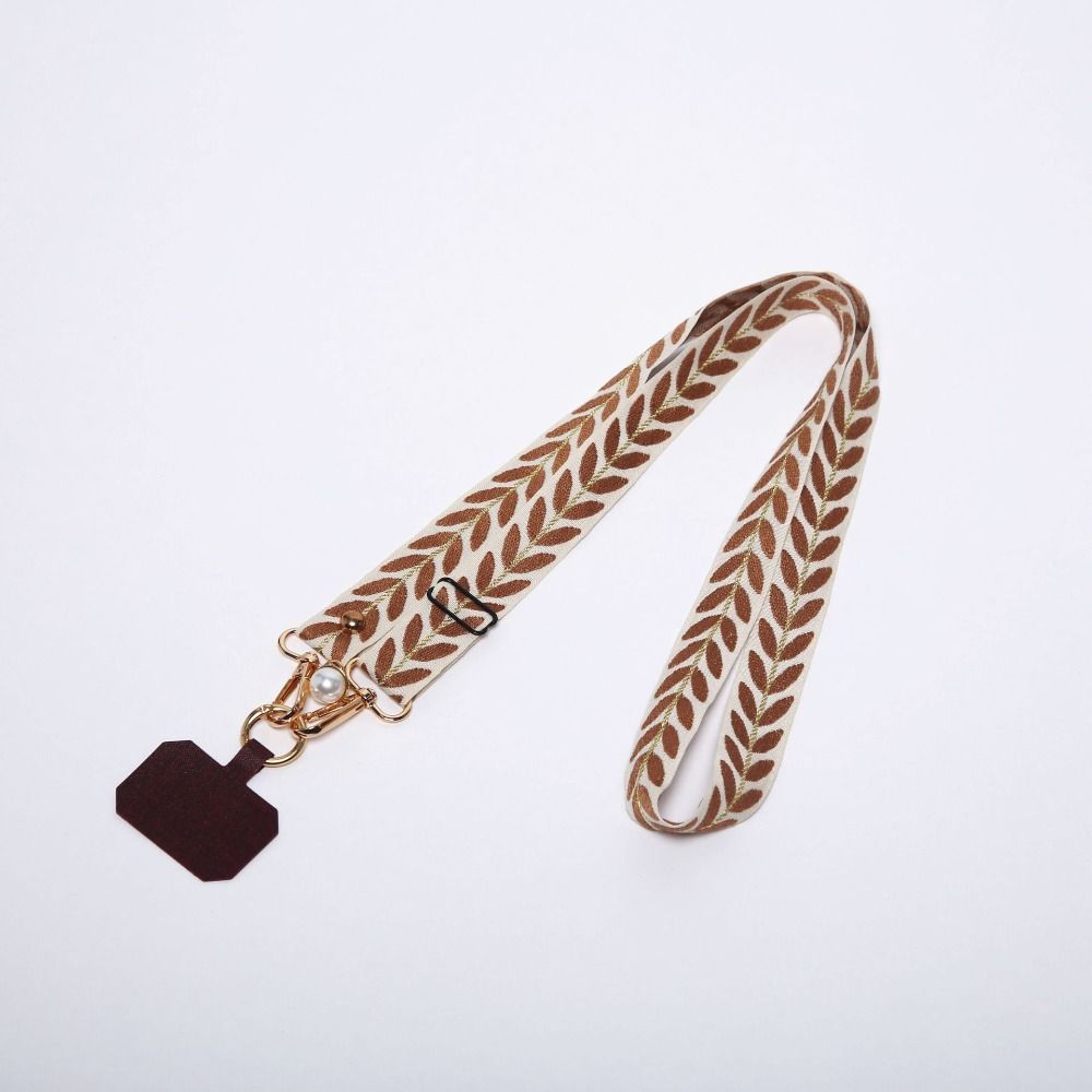 Pearl Pendant Phone Antilost Lanyard Wide Cloth Cell Phone Lanyard  Shoulder Strap
