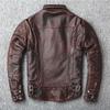 Spring and Autumn New May Khaki Brown Vintage To Do Old First Layer Cowhide Leather Leather Men's Motorcycle Tuxedo
