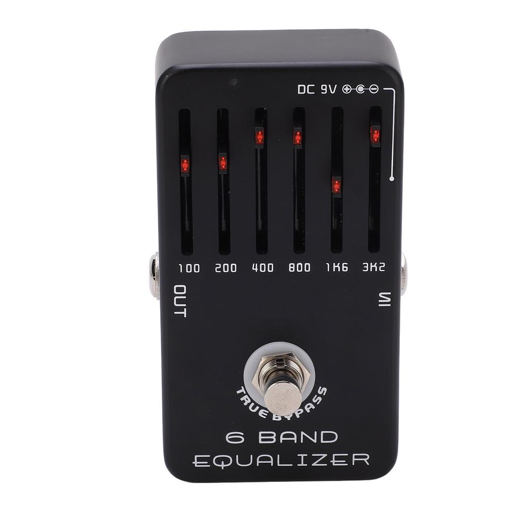 6 Band Equalizer Electric Guitar Metal Effect Pedal with True Bypass LED Flash DC 9V 15mA