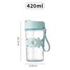 420ml Portable Straw Glass Cup with Lanyard