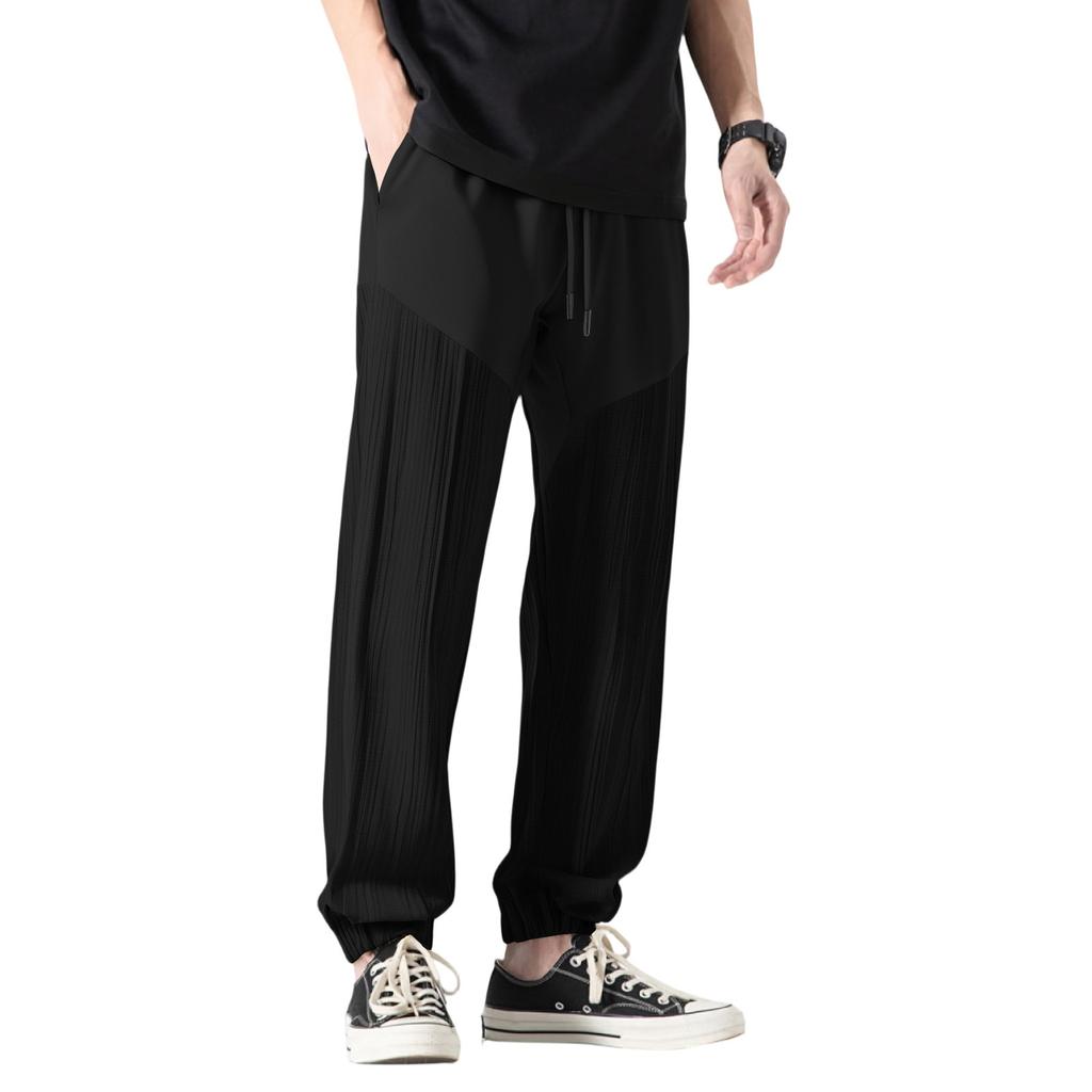 Men's Long Pants, Elastic Waist Drawstring, Lightweight, Slim Fit, With Pockets, Comfortable And Breathable Linen Long Pants