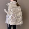 Thickened Down Cotton Vest for Women In Autumn and Winter New Fashion Trend Foreign Style Vest Bright Surface Wash Free Vest Cotton Jacket