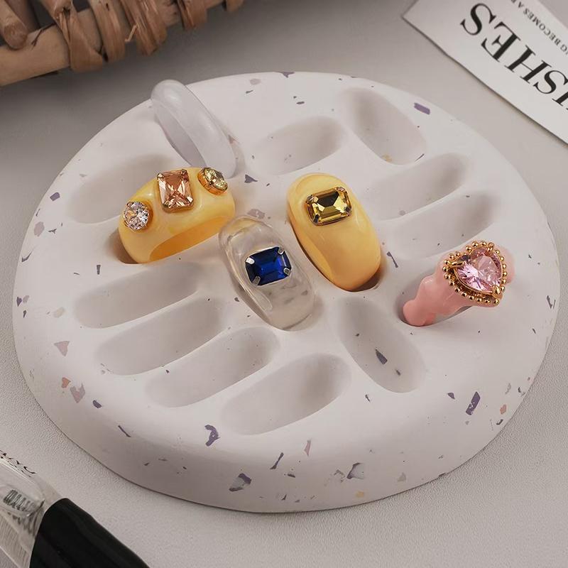 Runde Ringablage Silikonform DIY Handgemacht Tropfenkleber Harz Gips Unregelmäßig Schmuckaufbewahrungsform Ringablage