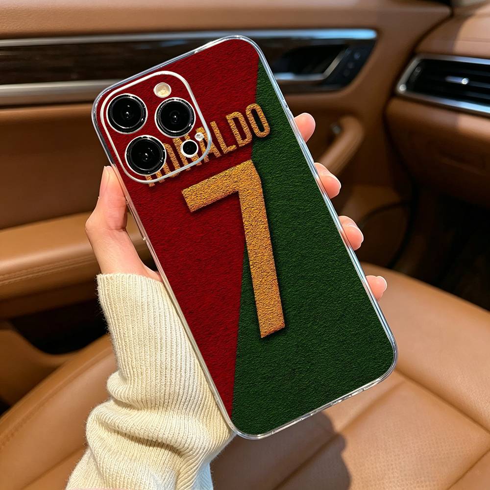 C-R-7 R-Ronaldo Phone Case For iPhone17,16,15,14,13,12,11 ,Pro Max,16/15/14 Plus Transparent Cover