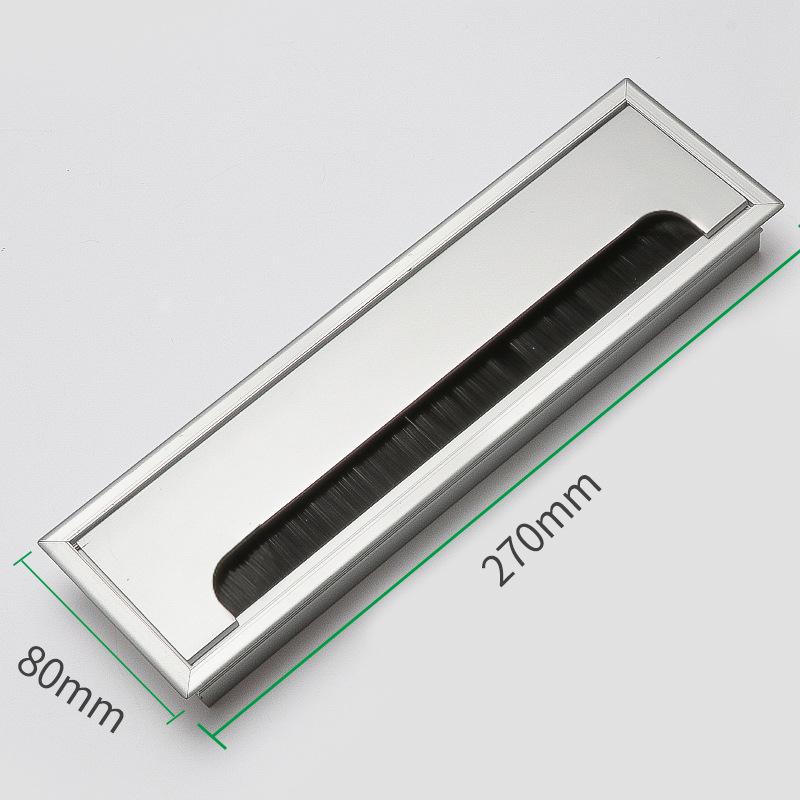 Aluminum Alloy Cable Entry Box with Brush Strip - Desktop Wire Management Cover