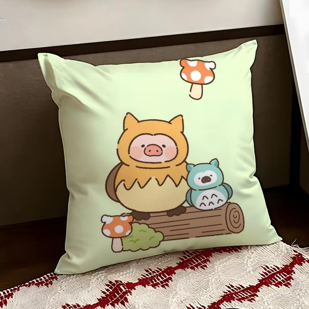 Cartoon LLulu Pig Pink Cushion Cover Reversible Soft Durable Pillow Cover Home  Car MultiScene Use for Daily Comfort