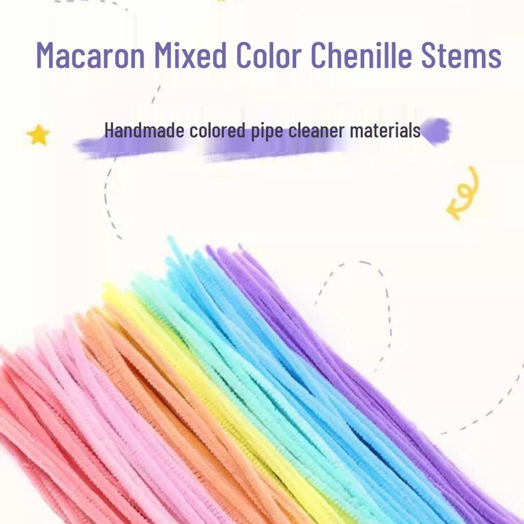 Colorful Chenille Macaron Twist Sticks DIY Craft Pack for Kids
