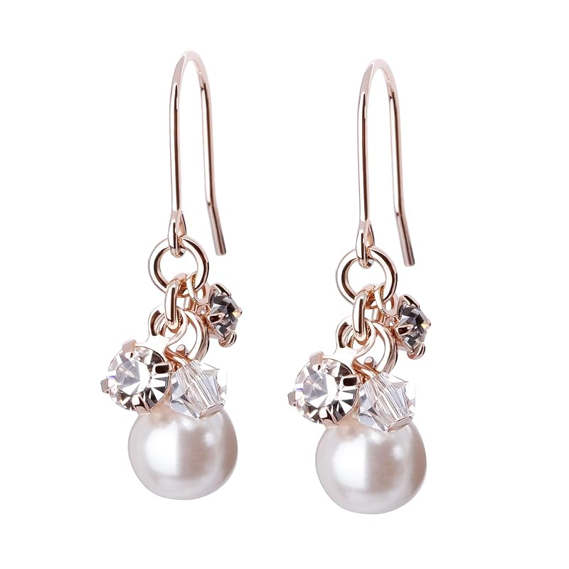 

LOKUMI earrings Compatible with metal allergies made in Japan pearl Bijou hook hook earrings ladies simple Small size short sway swing Popularity