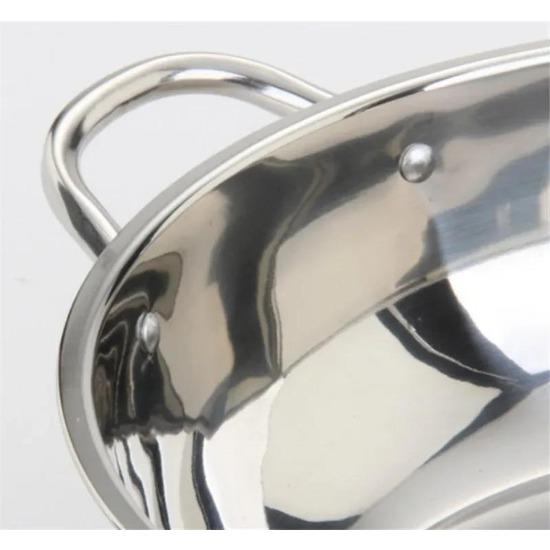 28-30 cm Edelstahl 1,5 mm 2 Gitter dick Doppel-Ohr-Suppenkocher Hot Pot Twin geteiltes Kochgeschirr Teller Induktionsherd