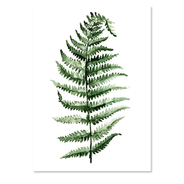 

Зеленые акварельные листья, тропические растения, плакат, декоративная картина, современные настенные художественные картины с листьями для гостиной, украшения дома 21cm×30cm NoFrame