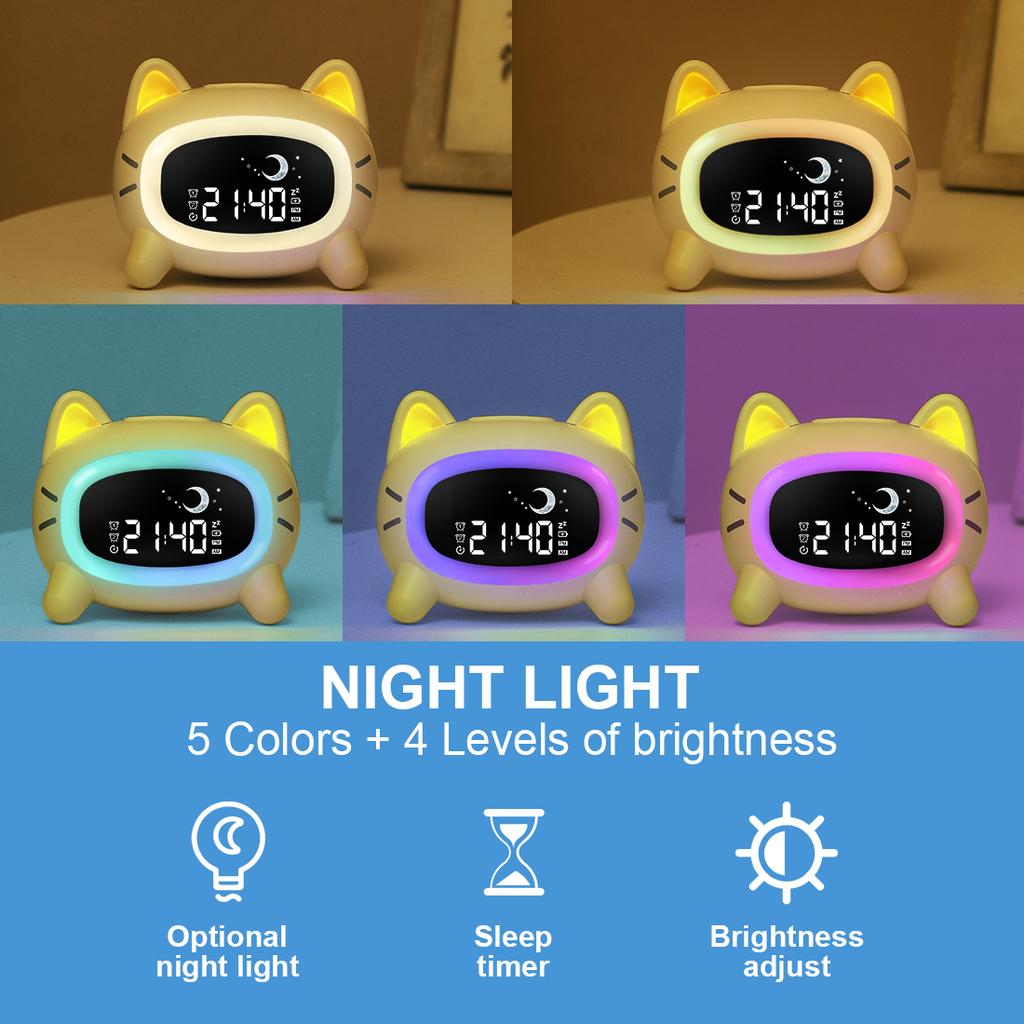 Led Sleeptrainer Alarm Smart Digital Desk Clock Modern Music Lamp Led Night Light Table Custom Clocks Lamp for Kids